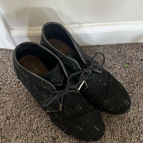 Toms Women Desert Wedge Lace Up Booties 8 - Picture 2 of 6